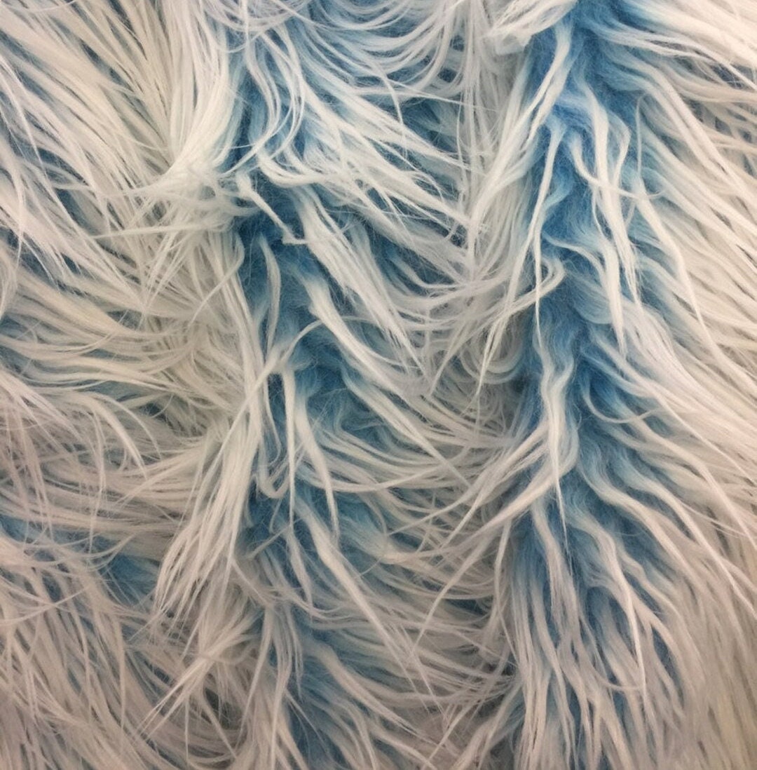 FROSTED POLAR - Faux Fake Fur Long Pile Fabric - TURQUOISE - By The Yard -For Blankets Fashion Clothing Coats - Scarfs Rugs Crafts Decor -