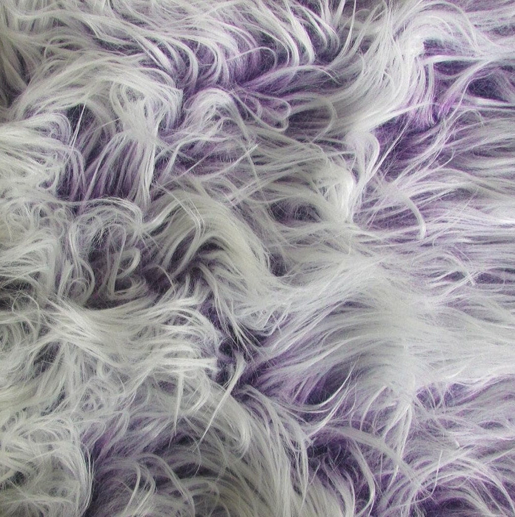 FROSTED POLAR - Faux Fake Fur Long Pile Fabric - LILAC - By The Yard -For Blankets Fashion Clothing Coats - Scarfs Rugs Crafts Decor -