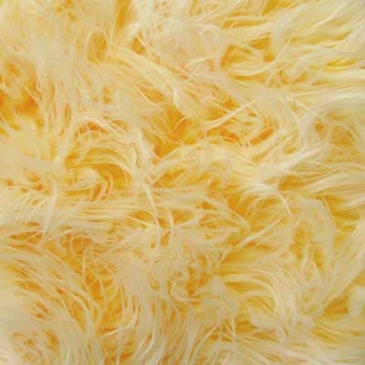 FROSTED POLAR - Faux Fake Fur Long Pile Fabric - YELLOW - By The Yard -For Blankets Fashion Clothing Coats - Scarfs Rugs Crafts Decor -