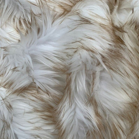 FOX - Faux Fake Fur Animal Short Pile Fabric - BROWN/WHITE - By The Yard -For Blankets Fashion Clothing Coats - Scarfs Rugs Crafts Decor -