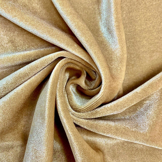 SPANDEX VELVET - Stretch Velvet Fabric for Sewing Apparel Costumes Craft, Sold By The Yard. Champagne