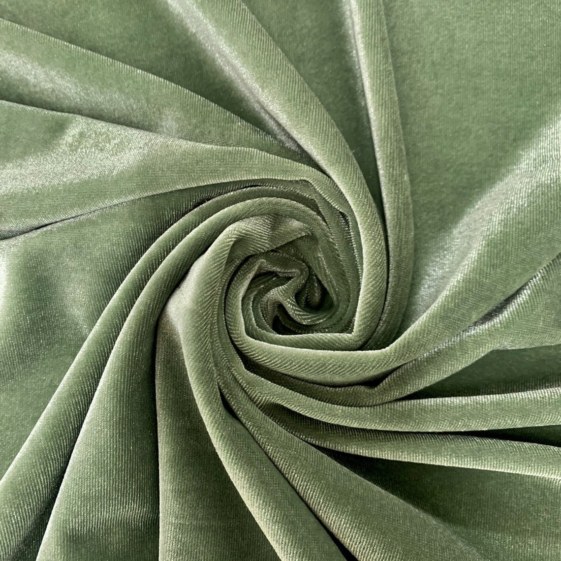 SPANDEX VELVET - Stretch Velvet Fabric for Sewing Apparel Costumes Craft, Sold By The Yard.  Sage