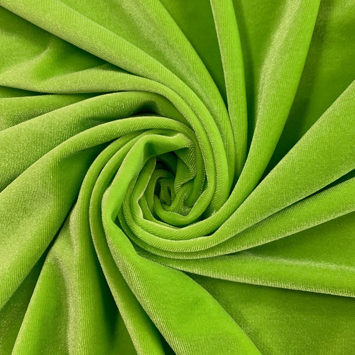 SPANDEX VELVET - Stretch Velvet Fabric for Sewing Apparel Costumes Craft, Sold By The Yard. Lime