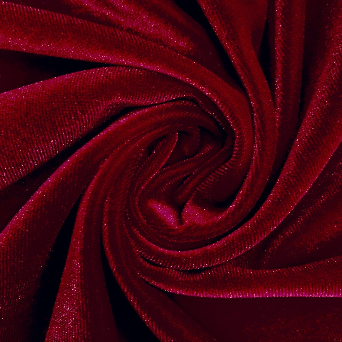 SPANDEX VELVET - Stretch Velvet Fabric for Sewing Apparel Costumes Craft, Sold By The Yard. Cranberry