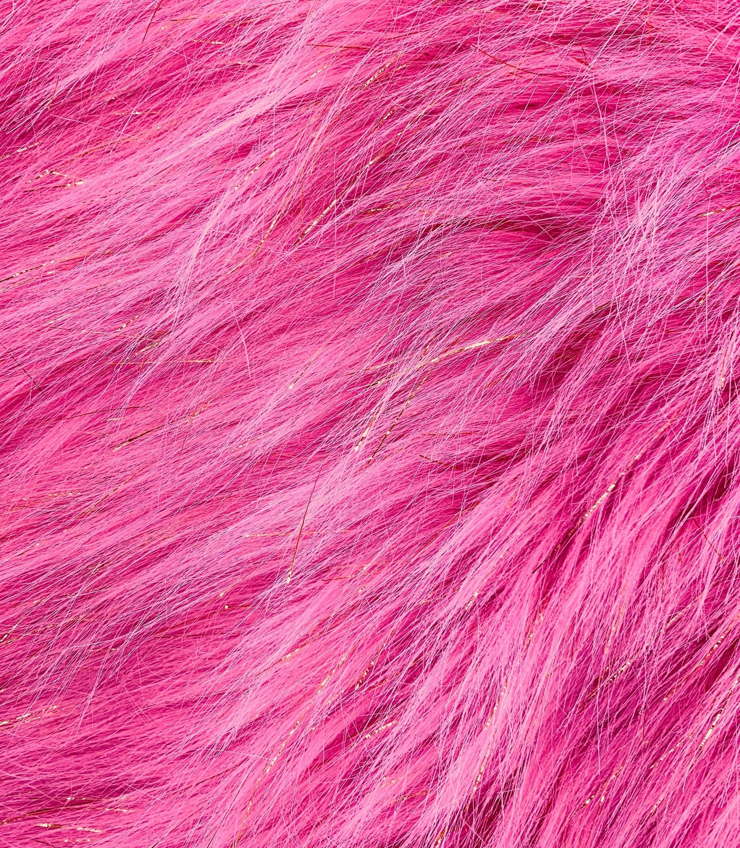 TINSEL - Faux Fur Fabric Long Pile Sparkling Tinsel - PINK - Sold By Yard- For Blankets Fashion Clothing Coats - Scarfs Rugs Crafts Decor