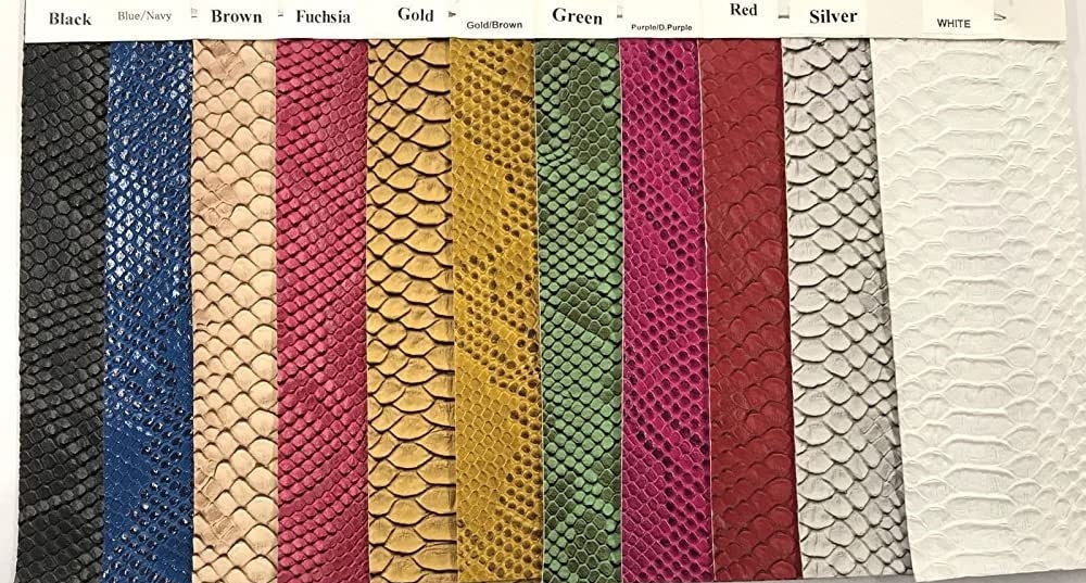 VIPER SNAKE  - Snake Fake Leather Upholstery, 3-D Viper Snake Skin Texture Faux Leather PVC Vinyl Fabric by The Yard