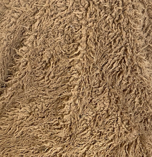 ALPACA - TAUPE - Faux Fur Long Pile Curly Fabric Alpaca - Sold By The Yard - For Blankets Fashion Clothing Coats - Scarfs Rugs Crafts Decor