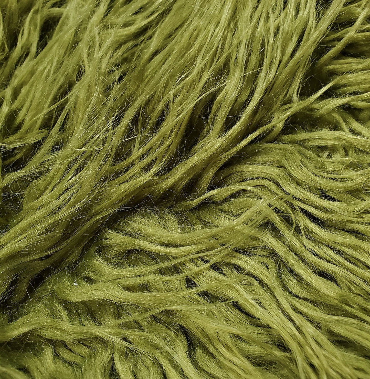 ALPACA - OLIVE - Faux Fur Long Pile Curly Fabric Alpaca - Sold By The Yard - For Blankets Fashion Clothing Coats - Scarfs Rugs Crafts Decor