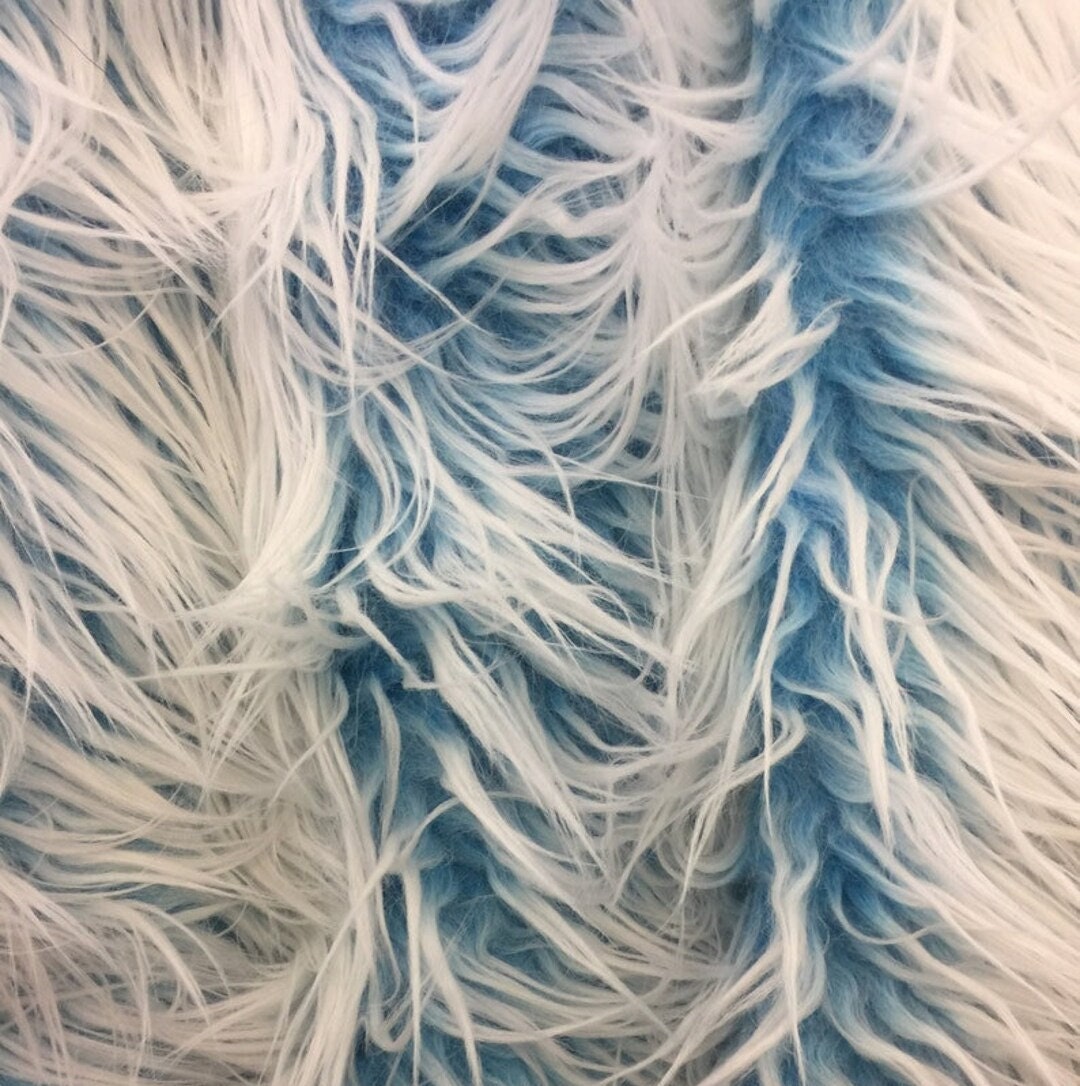 FROSTED POLAR - Faux Fake Fur Long Pile Fabric - TURQUOISE - By The Yard -For Blankets Fashion Clothing Coats - Scarfs Rugs Crafts Decor -