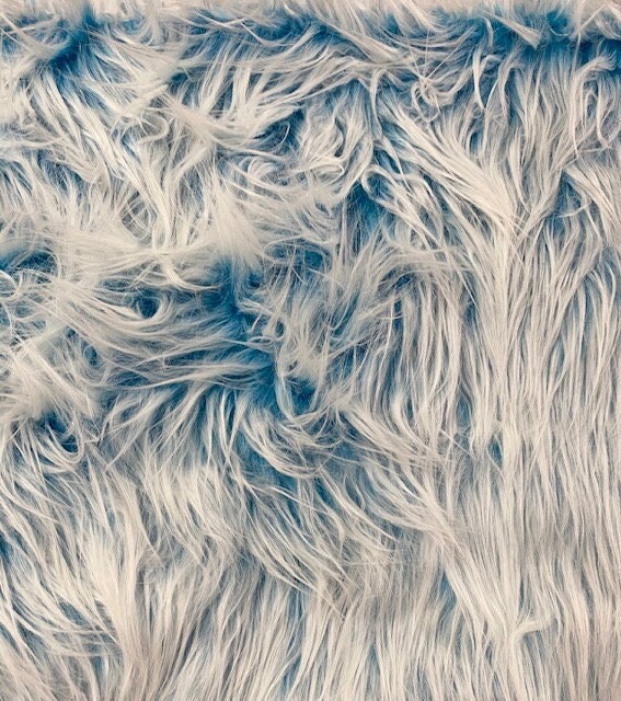 FROSTED POLAR - Faux Fake Fur Long Pile Fabric - TURQUOISE - By The Yard -For Blankets Fashion Clothing Coats - Scarfs Rugs Crafts Decor -