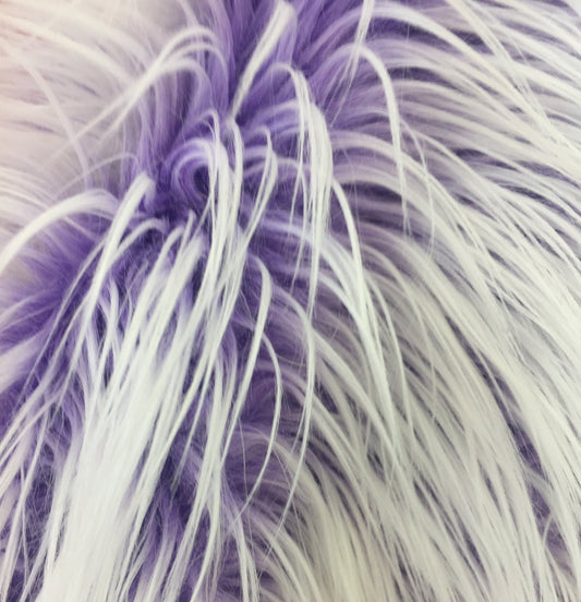 FROSTED POLAR - Faux Fake Fur Long Pile Fabric - LILAC - By The Yard -For Blankets Fashion Clothing Coats - Scarfs Rugs Crafts Decor -