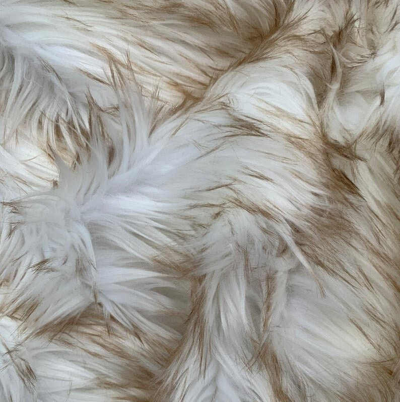 FOX - Faux Fake Fur Animal Short Pile Fabric - BROWN/WHITE - By The Yard -For Blankets Fashion Clothing Coats - Scarfs Rugs Crafts Decor -