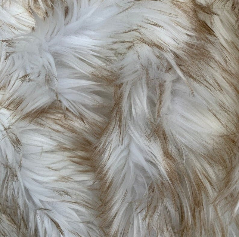 FOX - Faux Fake Fur Animal Short Pile Fabric - BROWN/WHITE - By The Yard -For Blankets Fashion Clothing Coats - Scarfs Rugs Crafts Decor -