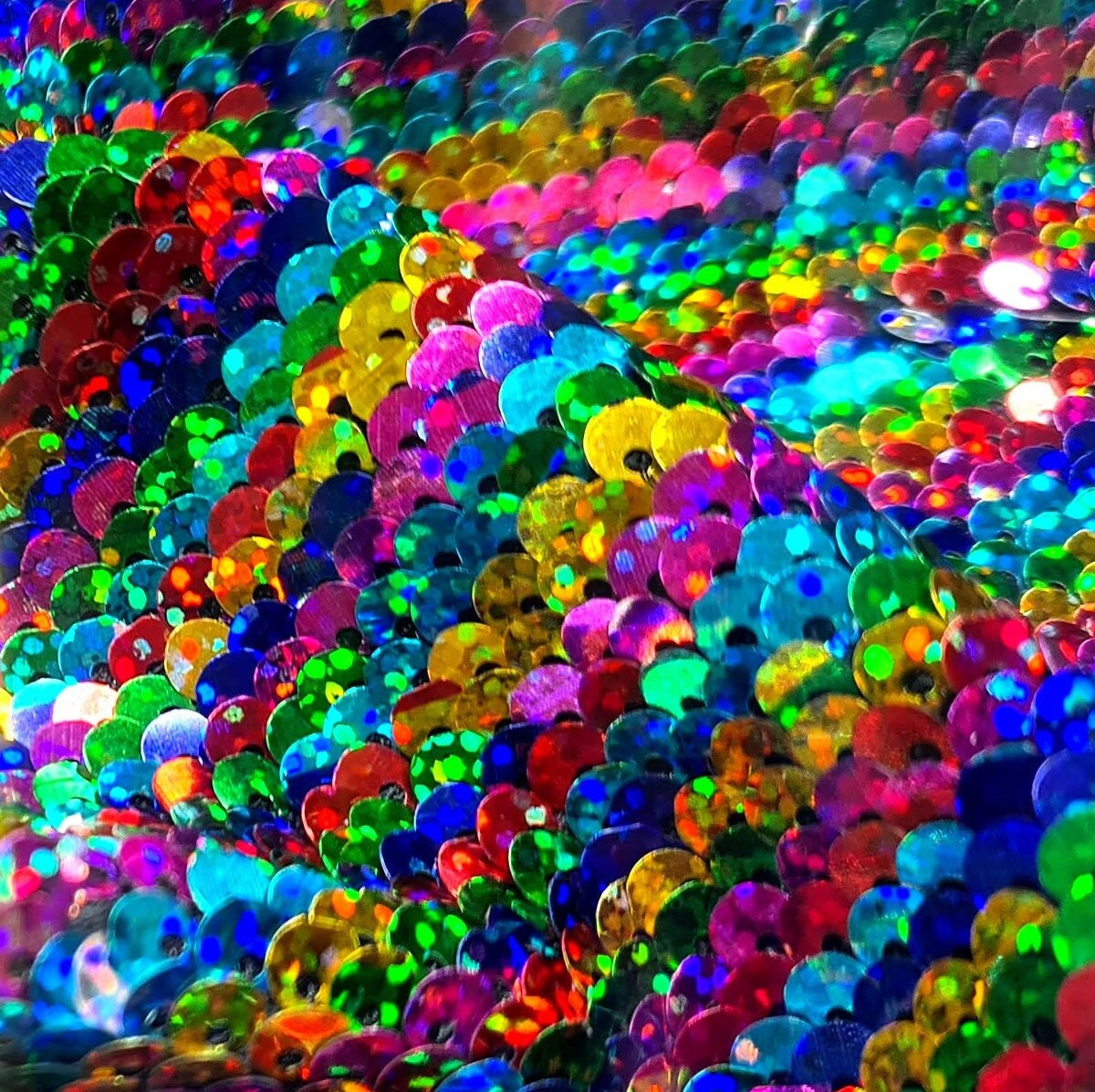 Flip Sequin Fabric Mermaid Reversible Sequin Fabric - RAINBOW/SILVER - Fabric Sequin Fabric for Sewing  By The Yard -Evening Dress Party