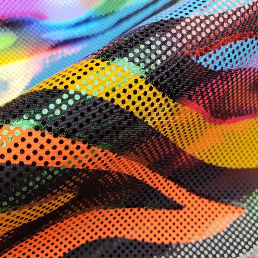 ZEBRA - Print Stretch Spandex-Sold By The Yard - RAINBOW - Ideal For Costumes, Dresses, Leggings, Swimsuit and Much More