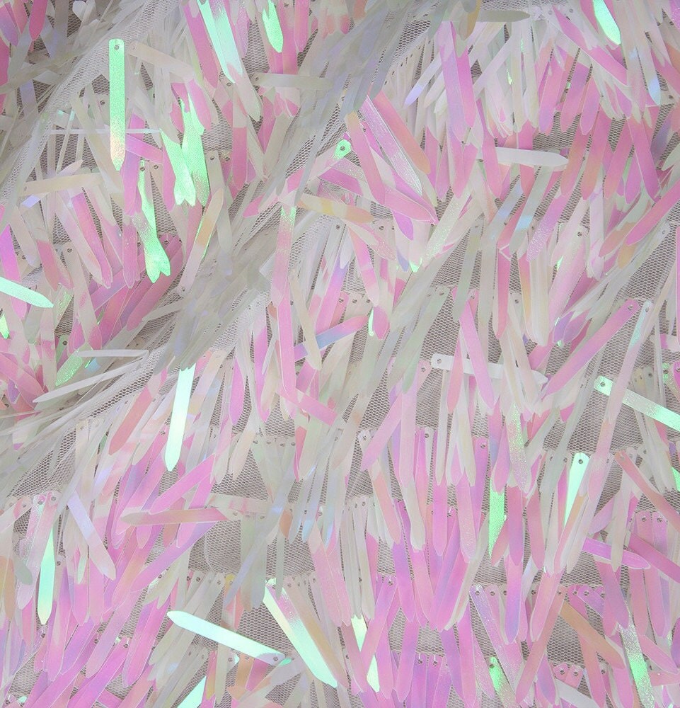 Swords Design Iridescent Sequin Fabric - PINK - Fabric Sequin Fabric for Sewing  By The Yard -Evening Dress