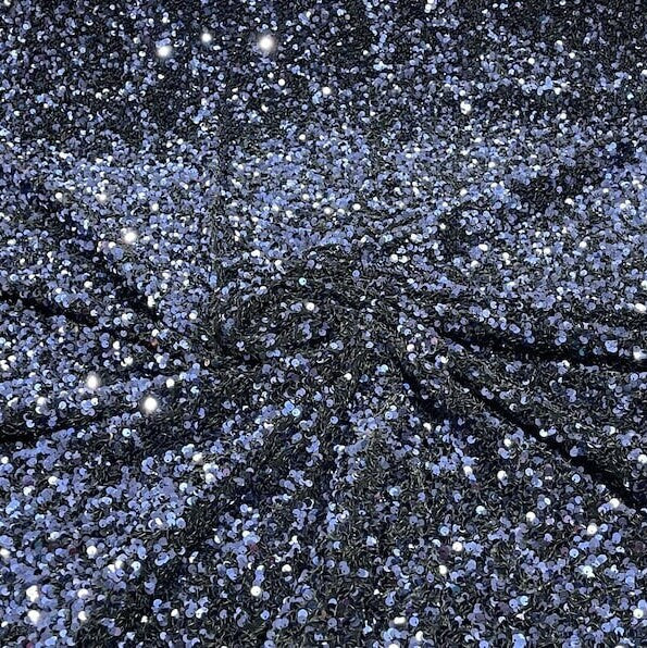 SEQUIN VELVET - Sequins on a Stretch Velvet 2-Way Stretch Sold By The Yard. NAVY - For Fashion Dress Evening Dress Prom Quinceanera