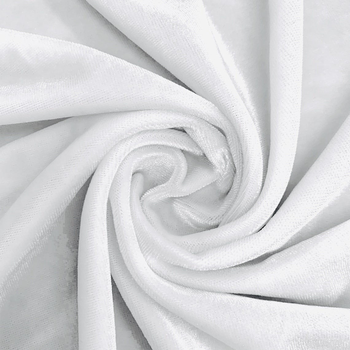 SPANDEX VELVET - Stretch Velvet Fabric for Sewing Apparel Costumes Craft, Sold By The Yard. White