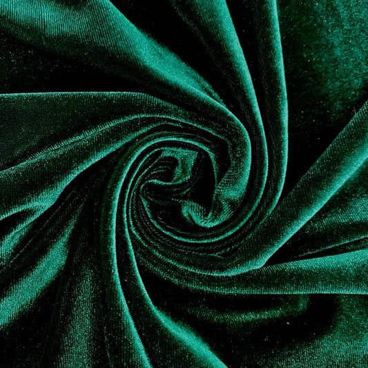 SPANDEX VELVET - Stretch Velvet Fabric for Sewing Apparel Costumes Craft, Sold By The Yard. Hunter Green