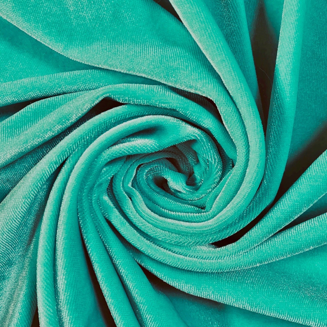 SPANDEX VELVET - Stretch Velvet Fabric for Sewing Apparel Costumes Craft, Sold By The Yard. Aqua