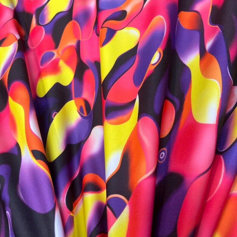 BOA SNAKE - Print Poly Spandex Fabric 4 Way Stretch - Sold By The Yard - FUCHSIA - Ideal For Dostumes, Dresses, Leggings,