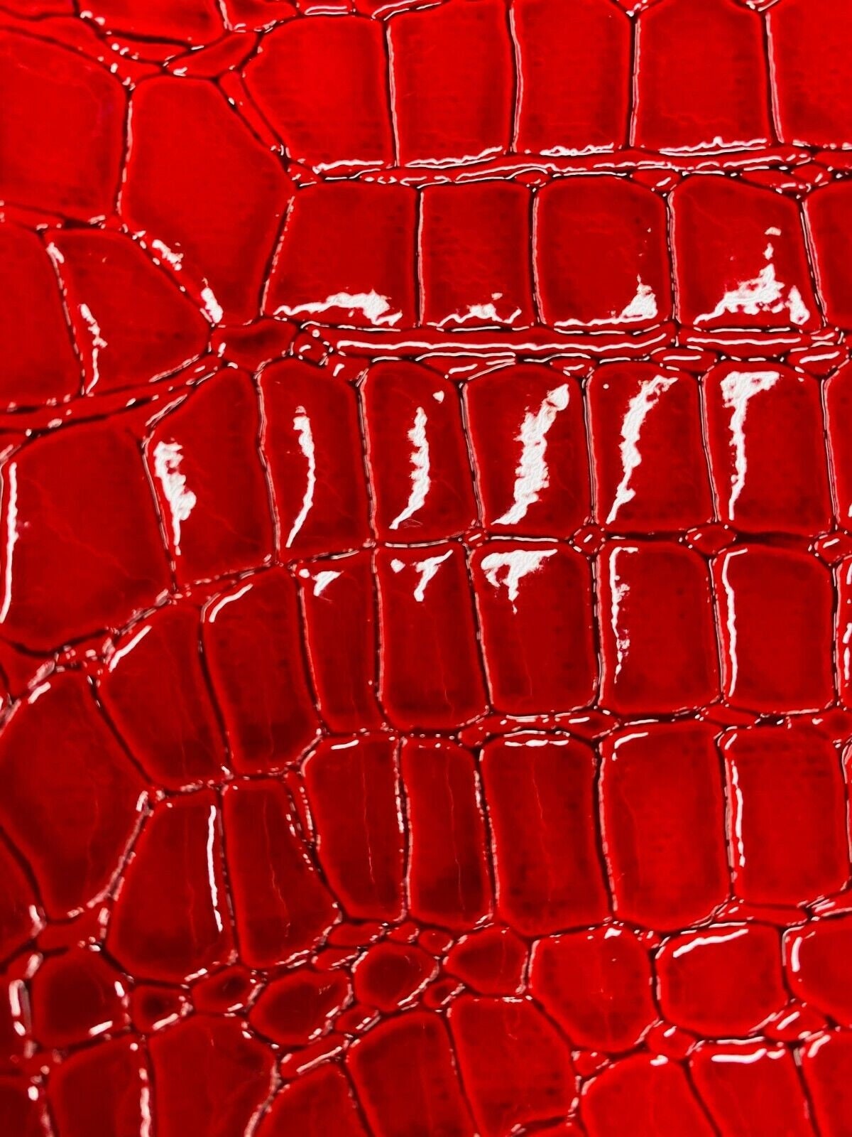 Crocodile Faux Leather Vinyl - Gray - Fabric 3D Scales Vinyl Crocodile
