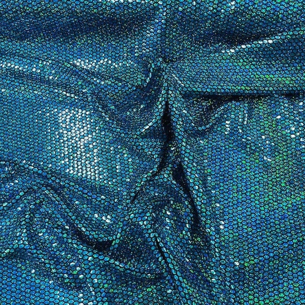 HONEYCOMB -  Geometric Stretch Spandex-Sold By The Yard - TURQUOISE - Ideal For Costumes, Dresses, Leggings, Swimsuit and Mucho More