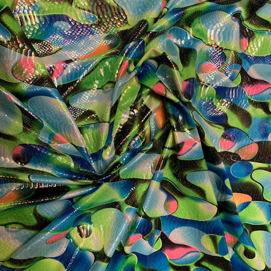 BOA SNAKE -  Snake Print Stretch Spandex-Sold By The Yard - LIME - Ideal For Costumes, Dresses, Leggings, Swimsuit and Mucho More