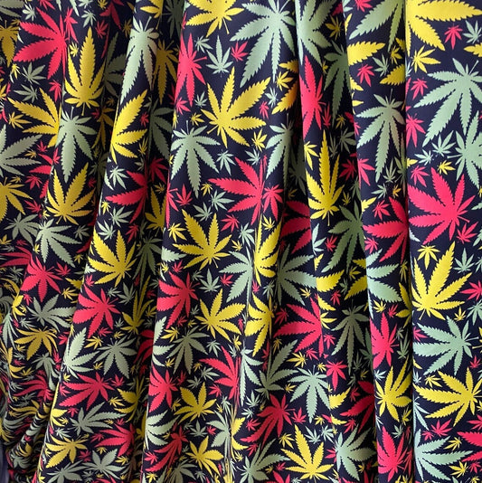 MARYJAY -  Print Stretch Spandex-Sold By The Yard - RED/YELLOW - Ideal For Costumes, Dresses, Leggings, Swimsuit and Much More