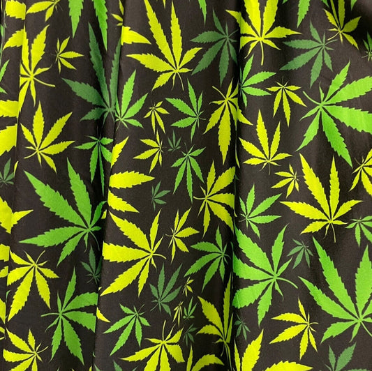 MARYJAY -  Print Stretch Spandex-Sold By The Yard - GREEN/YELLOW - Ideal For Costumes, Dresses, Leggings, Swimsuit and Much More